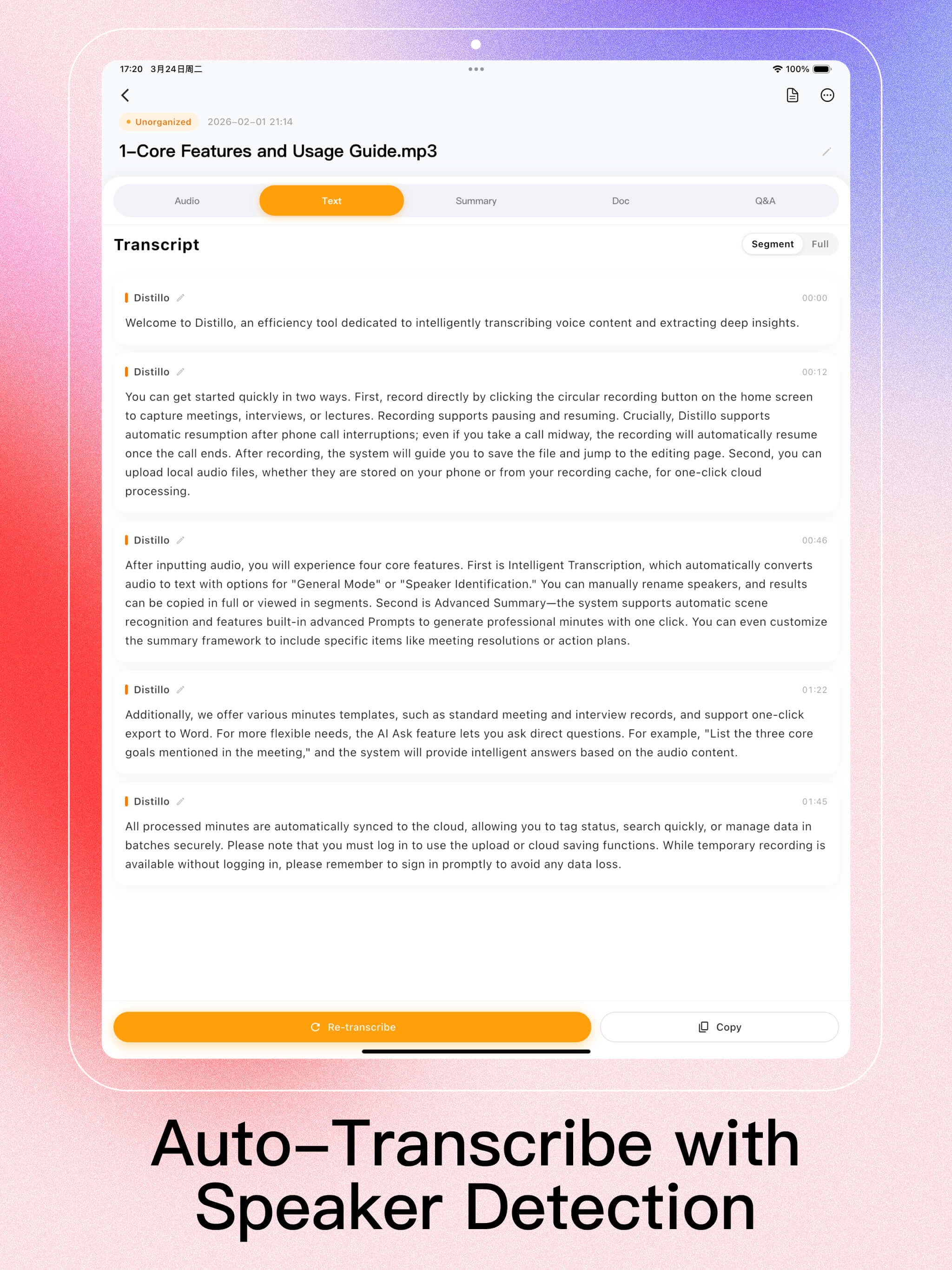 Auto-Transcribe with Speaker Detection